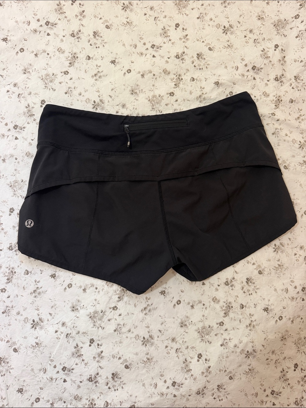 lululemon athletica Black Athletic Running Shorts with Zip Pocket